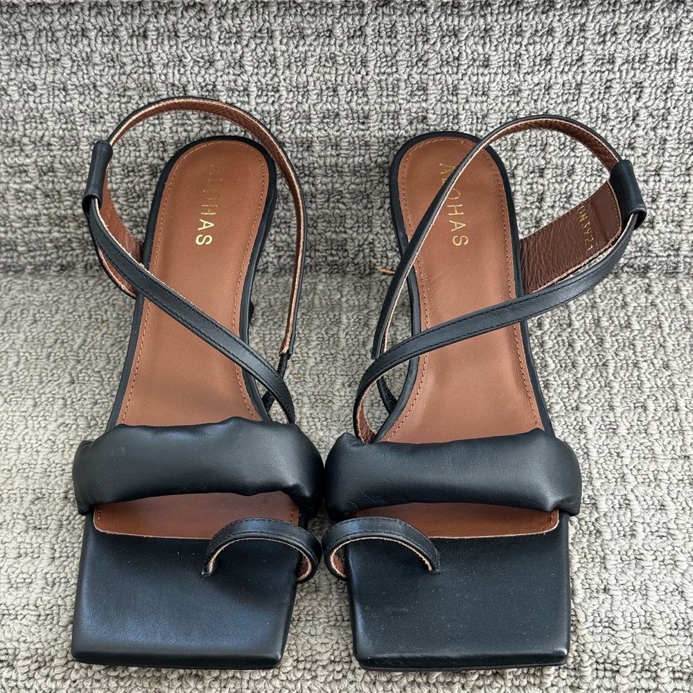 ALOHAS Black Strappy Heels - Picture 2 of 5